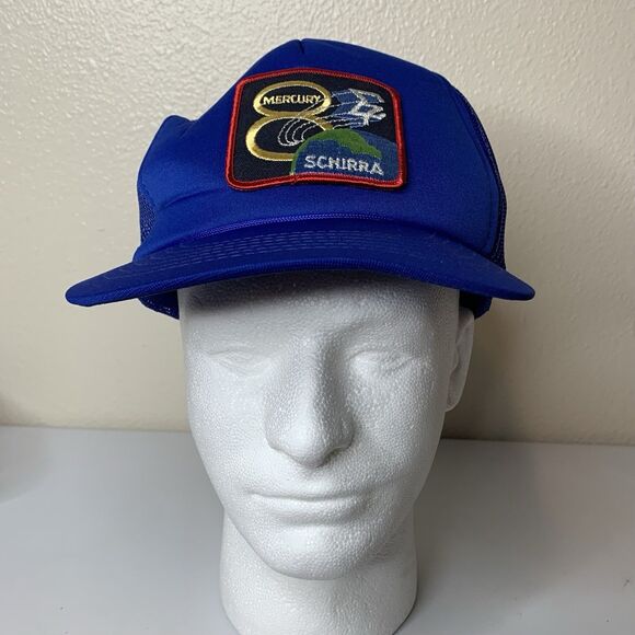 Mercury 8 Schirra Blue Hat Mesh SnapBack Headwear Sz OS - Picture 1 of 8